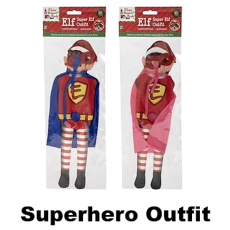 Christmas Elf Superhero Outfit, Assorted 